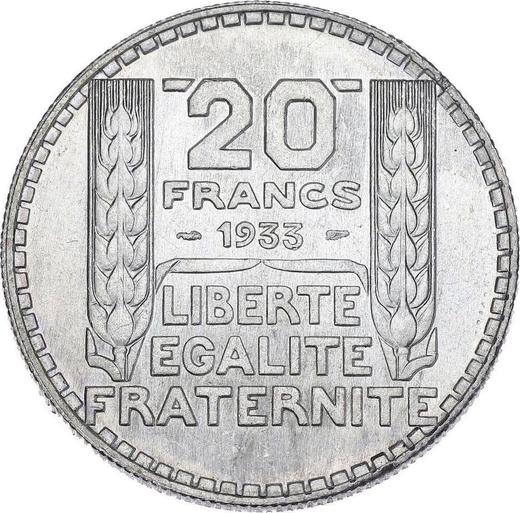 Revers 20 Franken 1933 "Typ 1929-1939" - Silbermünze Wert - Frankreich, Dritte Republik