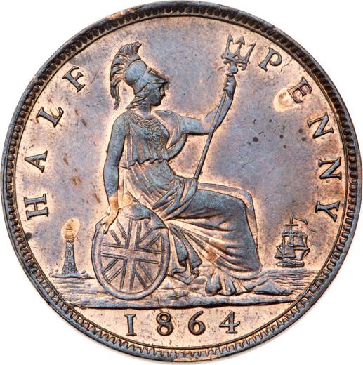 Revers 1/2 Penny 1864 - Münze Wert - Großbritannien, Victoria