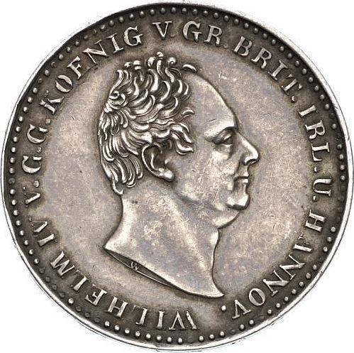 Obverse 2/3 Thaler 1834 A - Silver Coin Value - Hanover, William IV