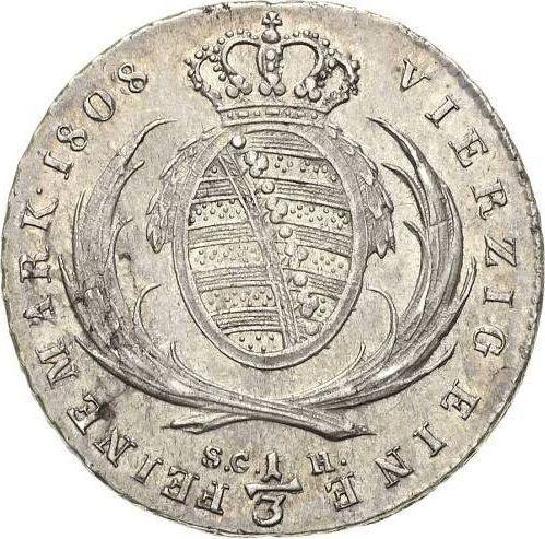 Reverse 1/3 Thaler 1808 S.G.H. - Silver Coin Value - Saxony-Albertine, Frederick Augustus I