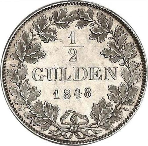 Reverse 1/2 Gulden 1848 D - Silver Coin Value - Hohenzollern-Sigmaringen, Karl