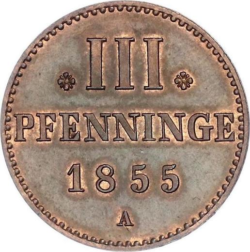 Revers 3 Pfennige 1855 A - Münze Wert - Mecklenburg-Strelitz, Georg