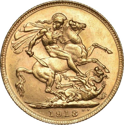 Revers Sovereign 1918 P - Goldmünze Wert - Australien, Georg V