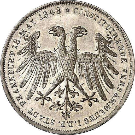 Obverse 2 Gulden 1849 "Election of Frederick William IV as king" - Silver Coin Value - Frankfurt am Main, Free City