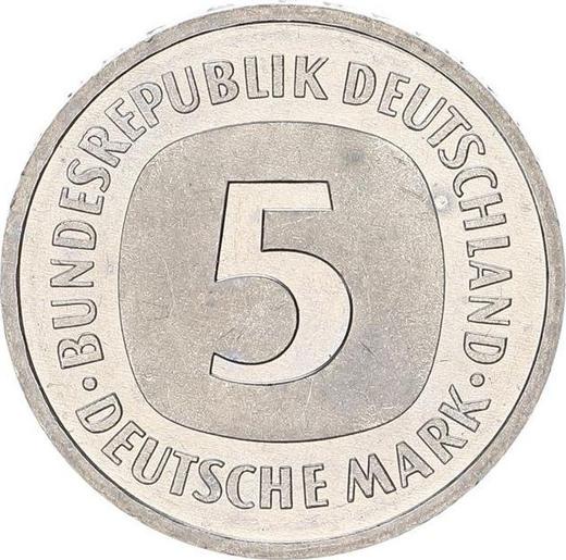 Avers 5 Mark 1986 J - Münze Wert - Deutschland, BRD