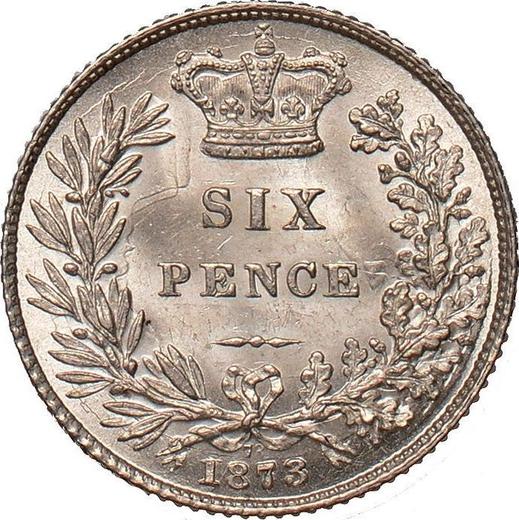 Reverse Sixpence 1873 - Silver Coin Value - United Kingdom, Victoria