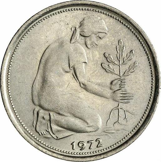 Реверс монеты - 50 пфеннигов 1972 года F - цена монеты - Германия, ФРГ