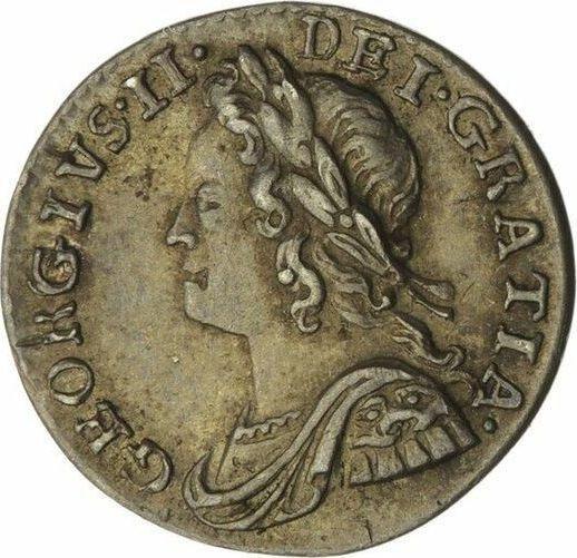 Anverso Penique 1760 - valor de la moneda de plata - Gran Bretaña, Jorge II