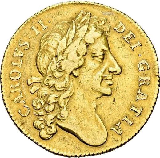 Obverse Two guinea 1675 "Second laureate bust" - Gold Coin Value - United Kingdom, Charles II