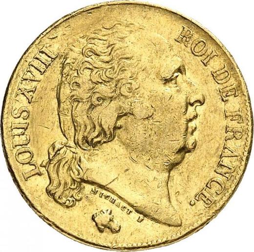 Obverse 20 Francs 1818 L "Type 1816-1824" - Gold Coin Value - France, Louis XVIII