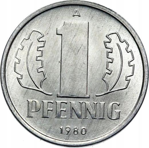 Obverse 1 Pfennig 1980 A -  Coin Value - Germany, GDR