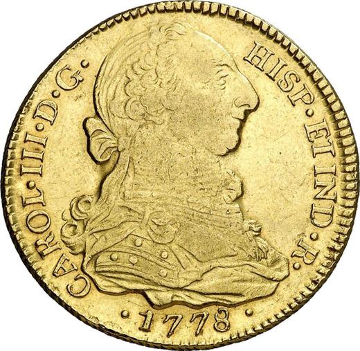 Obverse 4 Escudos 1778 P SF - Gold Coin Value - Colombia, Charles III