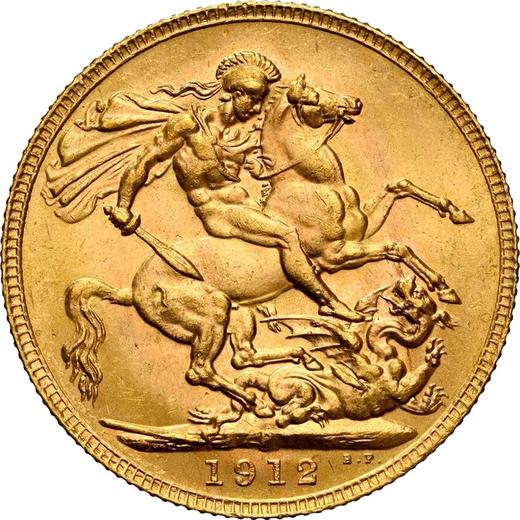 Reverso Soberano 1912 P - valor de la moneda de oro - Australia, Jorge V