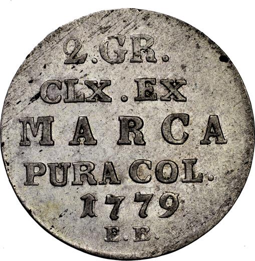 Revers 2 Groschen (1/2 Zloty) 1779 EB - Silbermünze Wert - Polen, Stanislaus August