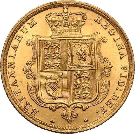 Реверс монеты - 1/2 соверена 1884 года - цена золотой монеты - Великобритания, Виктория