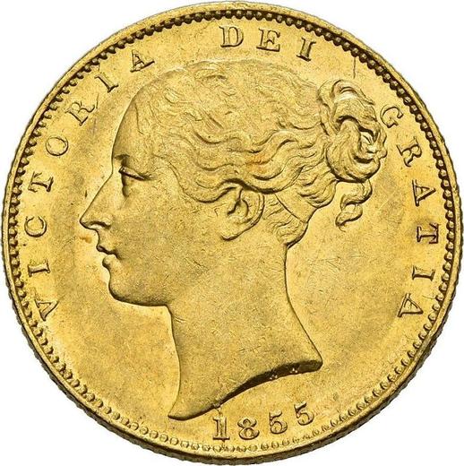Avers Sovereign 1855 WW "Wappen" "WW" vertiefte - Goldmünze Wert - Großbritannien, Victoria