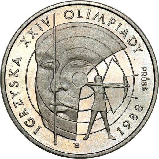 Rewers monety - Próba 1000 złotych 1987 MW ET "XXIV Letnie Igrzyska Olimpijskie - Seul 1988" Nikiel - cena monety - Polska, PRL