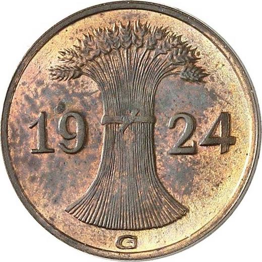 Reverse 1 Rentenpfennig 1924 G - Coin Value - Germany, Weimar Republic