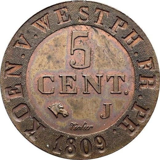 Reverse 5 Centimes 1809 J -  Coin Value - Westphalia, Jérôme Napoléon