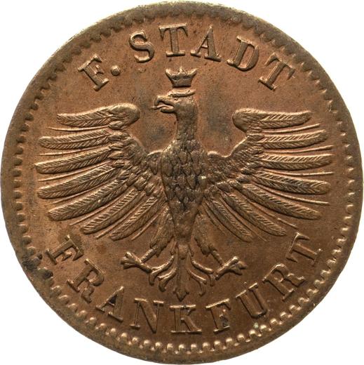 Anverso 1 heller 1849 - valor de la moneda  - Fráncfort del Meno, Ciudad Libre