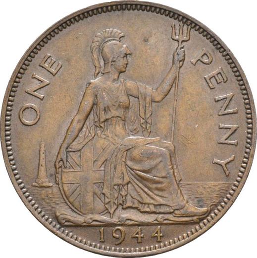 Rewers monety - 1 pens 1944 HP "Typ 1937-1948" - cena  monety - Wielka Brytania, Jerzy VI