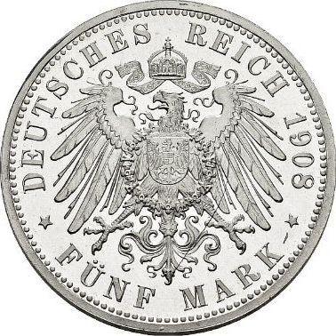 Reverse 5 Mark 1908 A "Lubeck" - Silver Coin Value - Germany, German Empire
