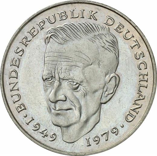 Obverse 2 Mark 1984 G "Kurt Schumacher" -  Coin Value - Germany, FRG