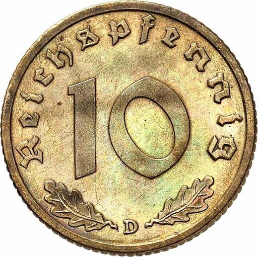 Obverse 10 Reichspfennig 1938 D "Type 1936-1939" -  Coin Value - Germany, Third Reich