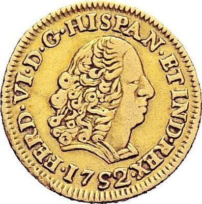 Obverse 1 Escudo 1752 LM J - Gold Coin Value - Peru, Ferdinand VI