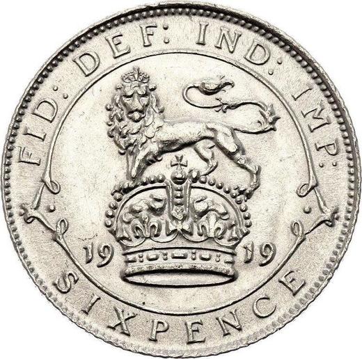 Reverse Sixpence 1919 - Silver Coin Value - United Kingdom, George V