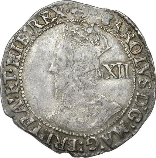 Obverse Shilling no date (1638-1639) "Second issue Briot" The crown divides the border Anchor on obverse and reverse - Silver Coin Value - United Kingdom, Charles I