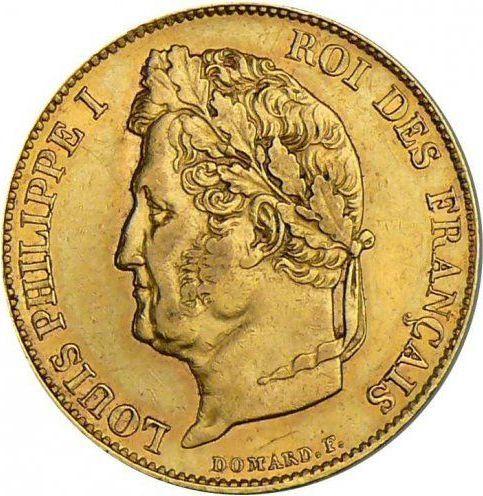 Anverso 20 francos 1834 L "Tipo 1832-1848" - valor de la moneda de oro - Francia, Luis Felipe I