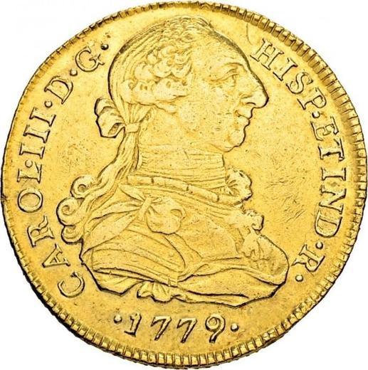 Obverse 8 Escudos 1779 MJ - Gold Coin Value - Peru, Charles III