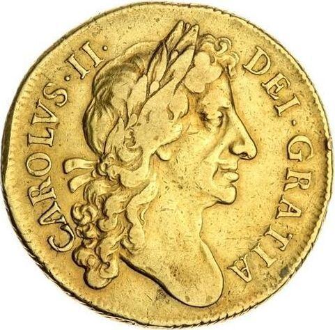 Obverse Two guinea 1681 "Second laureate bust" - Gold Coin Value - United Kingdom, Charles II