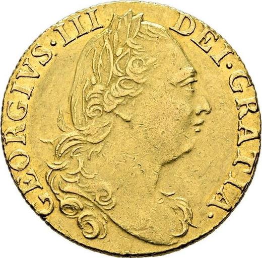 Аверс монеты - 1 гинея 1774 года "Четвертый тип" - цена золотой монеты - Великобритания, Георг III