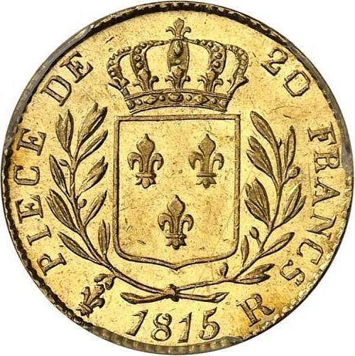 Revers 20 Franken 1815 R "Typ 1814-1815" - Goldmünze Wert - Frankreich, Ludwig XVIII