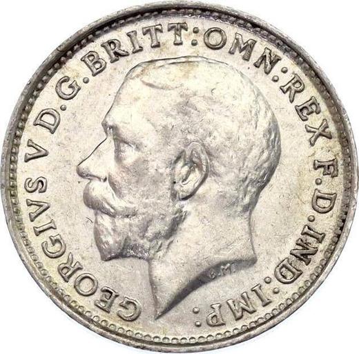 Obverse Threepence 1918 - Silver Coin Value - United Kingdom, George V