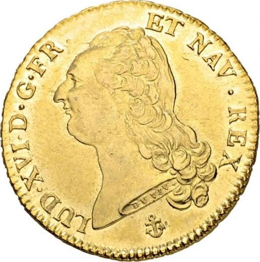 Obverse Double Louis d'Or 1786 H - Gold Coin Value - France, Louis XVI