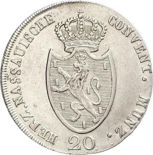 Avers 20 Kreuzer 1809 L - Silbermünze Wert - Nassau, Friedrich August