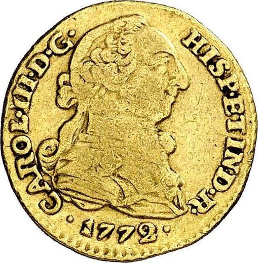 Obverse 1 Escudo 1772 NR VJ - Gold Coin Value - Colombia, Charles III