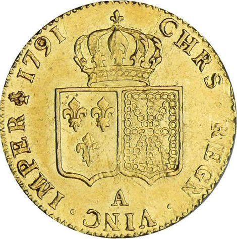 Revers Doppelter Louis d'or 1791 A - Goldmünze Wert - Frankreich, Ludwig XVI