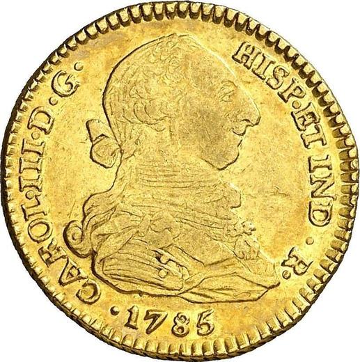 Avers 2 Escudos 1785 P SF - Goldmünze Wert - Kolumbien, Karl III
