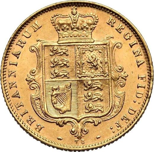 Reverse Half Sovereign 1880 Number below shield - Gold Coin Value - United Kingdom, Victoria