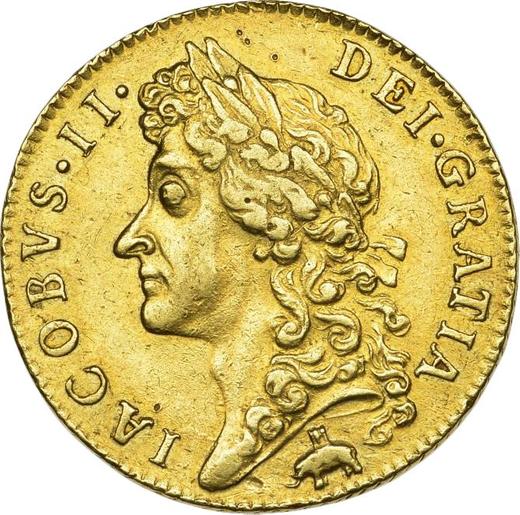 Obverse Guinea 1686 "Second laureate head" Elephant and castle - Gold Coin Value - United Kingdom, James II
