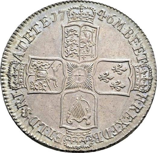 Reverso Media corona 1746 LIMA "Retrato de la vejez" - valor de la moneda de plata - Gran Bretaña, Jorge II