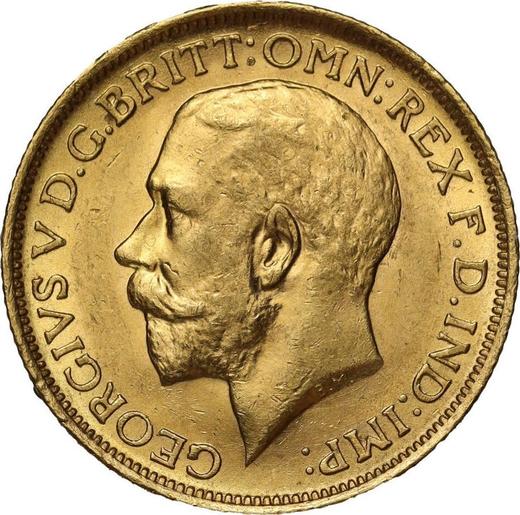 Аверс монеты - Соверен 1914 года S - цена золотой монеты - Австралия, Георг V