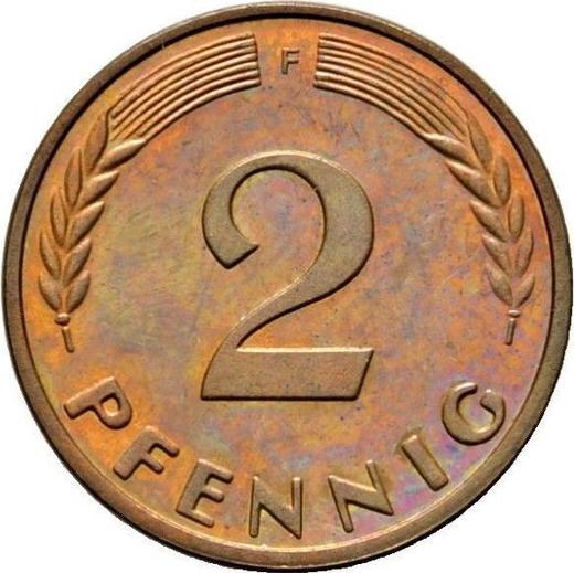 Obverse 2 Pfennig 1962 F - Coin Value - Germany, FRG