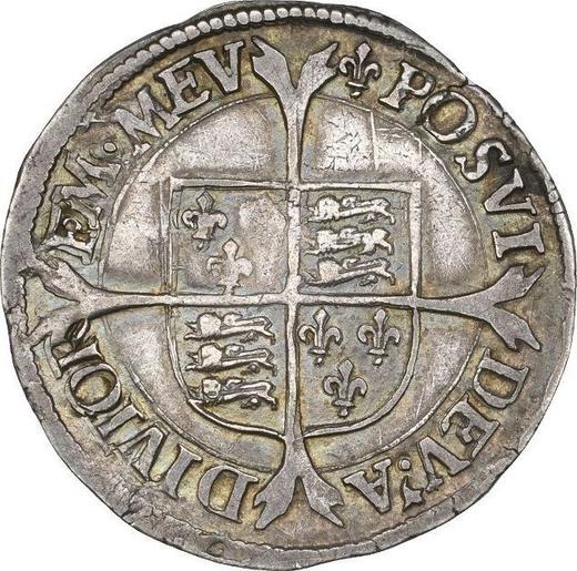 Reverse Fourpence (Groat) no date (1559-1660) "First issue" Line border - Silver Coin Value - United Kingdom, Elizabeth I