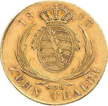 Reverse 10 Thaler 1813 S.G.H. - Gold Coin Value - Saxony-Albertine, Frederick Augustus I