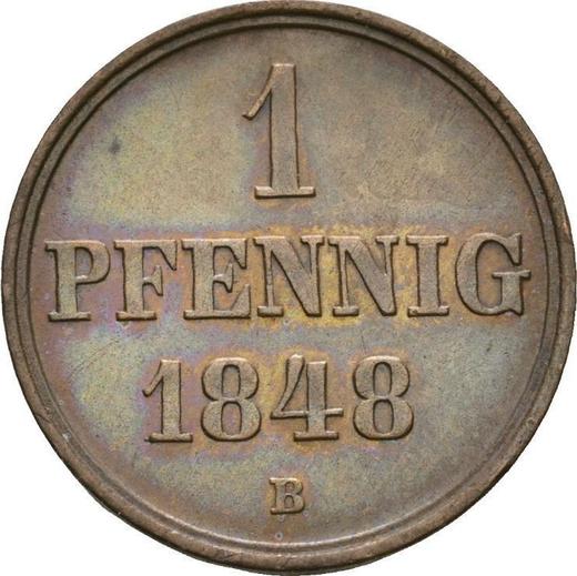 Reverse 1 Pfennig 1848 B -  Coin Value - Hanover, Ernest Augustus